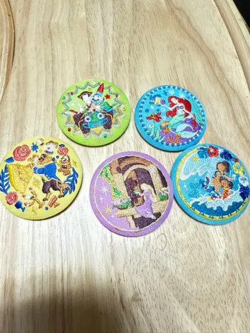 디즈니 캐릭터 자수 캔뱃지 5개 세트
