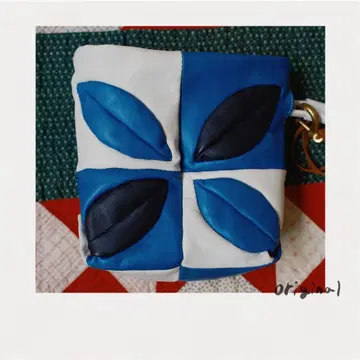 KHOKI Hand-Patchwork Leather Bag Blue