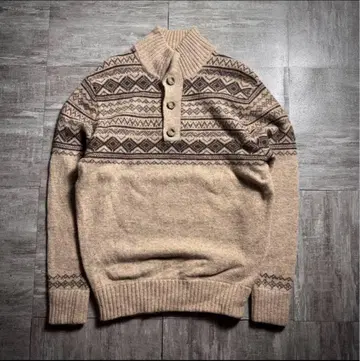 [ 00's ] EddieBauer 하프 버튼 스웨터 올 패턴 M 사이즈