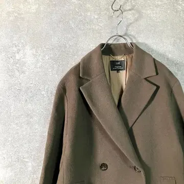 23구 체스터 코트 카키 더블 버튼 양모 아우터 미들 기장