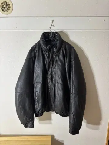 Eddie Bauer 가죽 다운 자켓 블랙 택