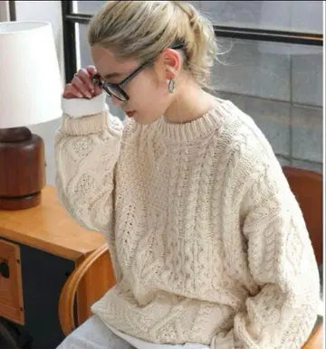 Ungrid [ WEB 한정판 ] 패치워크 케이블 니트