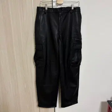 유틸리티 인조 가죽 카고 팬츠