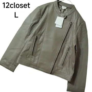 12closet 양가죽 가죽 라이더 카키 계열 L 미사용