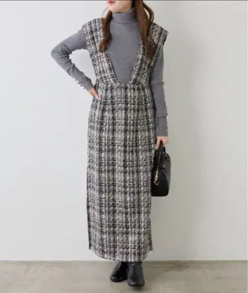 트위드 오버롤 스커트 완판템