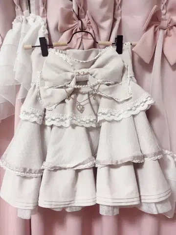 LIZLISA 리즈리사 빅 리본 캉캉 스커트 프리 사이즈 핑크