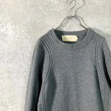 PLAIN PEOPLE 니트 원피스 울 100% 크루넥 그레이