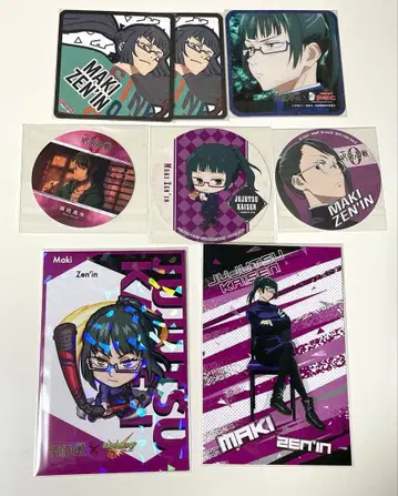 주술회전 젠인 마키 코스터 & 엽서 8종 세트