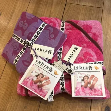 세브라 동물 패턴 타월 세트 핑크 보라색