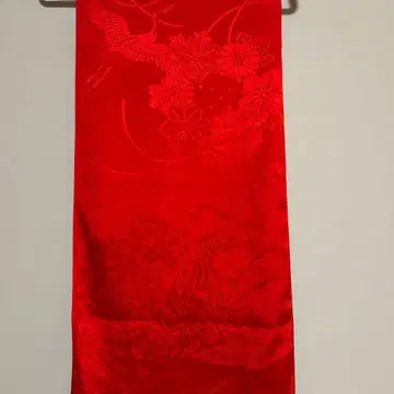 순수 실크 빨간색 오비 장식 천 학과 꽃 무늬 165 x 36