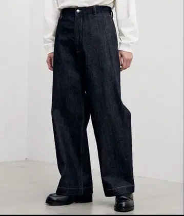 DENIM WIDE STRAIGHT SLACKS