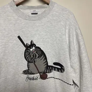 크레이지 셔츠 밤 캣 90s USA제 골프 맨투맨