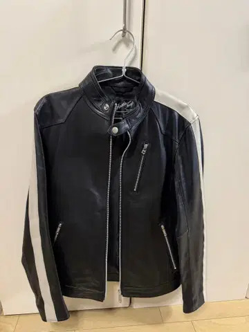 가죽 라이더 자켓 블랙 스트라이프 포함