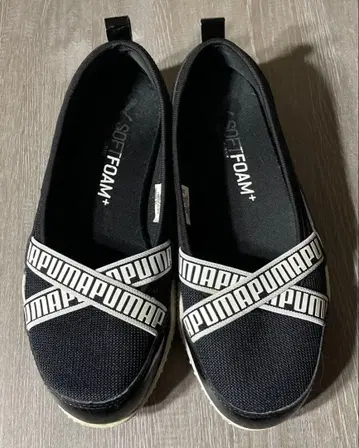 PUMA 슬립온 블랙 크로스 스트랩