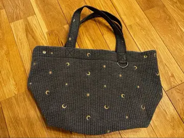 별과 달 자수 토트백 다크 그레이