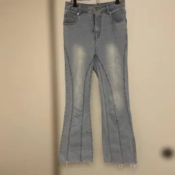 데님 플레어 바지 여성용 스키니 스니커즈와 잘 어울립니다!