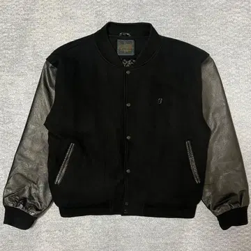 천연 가죽 바시티 자켓 가죽 자켓 울 블랙 퀼팅 XL