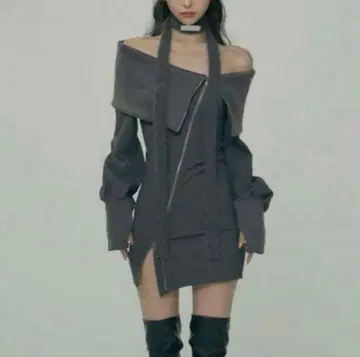 그레이 오프숄더 원피스 Melt the lady