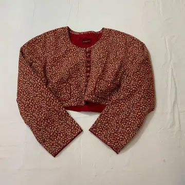 KANEKO ISAO 카네코 이사오 긴팔 볼레로 가디건 꽃무늬 레드 F