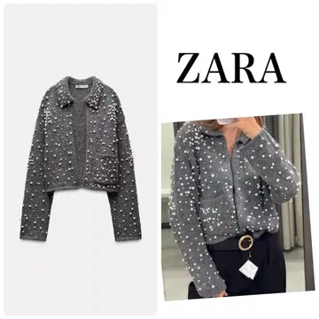 ZARA 펄 장식 니트 가디건