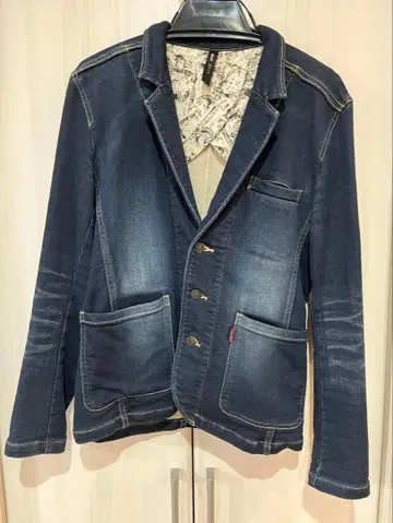 다크 블루 데님 블레이저 자켓