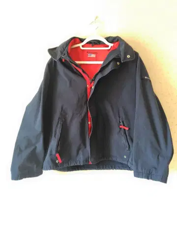 Champion 후드 부착 자켓 네이비/레드 M 사이즈