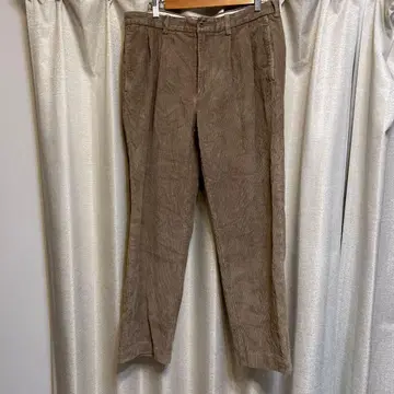 브룩스 스포츠 브라운 코듀로이 플리츠 팬츠 투 턱