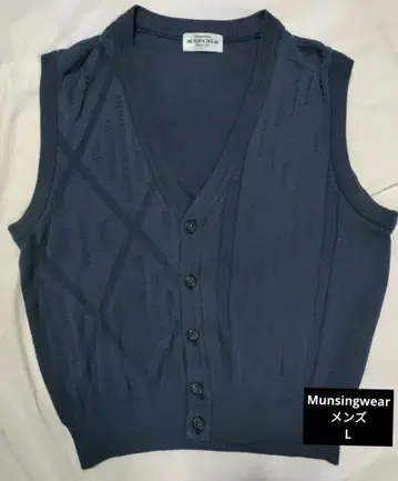 Munsingwear 남성용 L 네이비 V넥 베스트