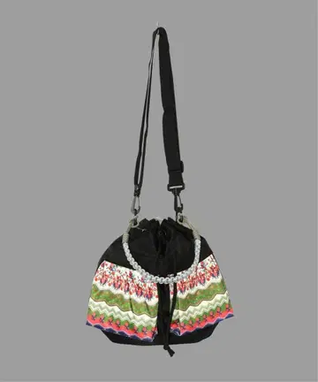 스칼라 653443: 민족풍 패턴 배색 파라코드 포함 복조리 백