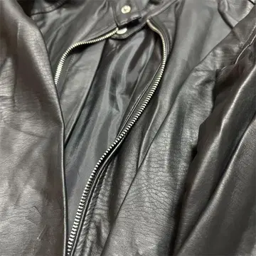 블랙 가죽 싱글 라이더 자켓