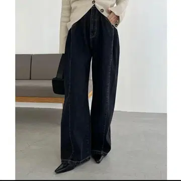 새상품 36 [ CAPRICIEUX LE'MAGE ] 사이드 턱 데님