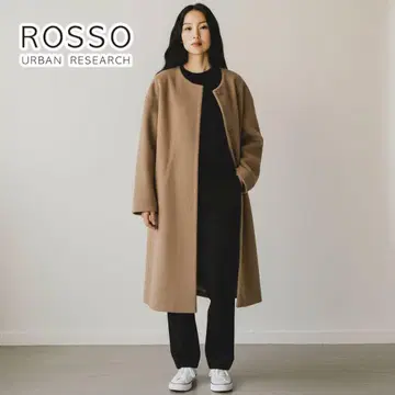 어반 리서치 ROSSO 베이지 노카라 울 코트