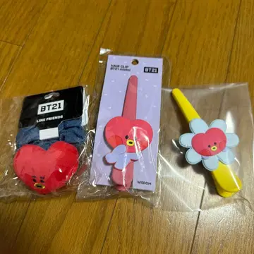 BT21 TATA 헤어 클립 & 스크런치 세트