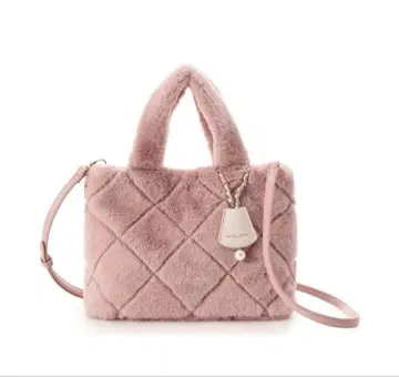 새상품 사만다 타바사 쁘띠 초이스 퀼팅 퍼 백 핑크