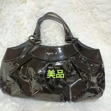 에나멜 블랙 에네스베 핸드백