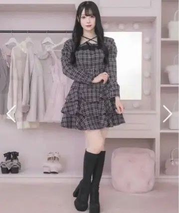 티어드 프릴 긴팔 미니 원피스 pium 피움