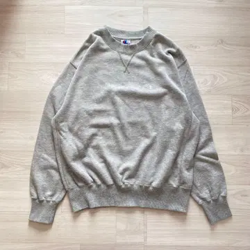 Champion 파랑 자수 택 중국산 맨투맨 자수 로고 앞 V 그레이