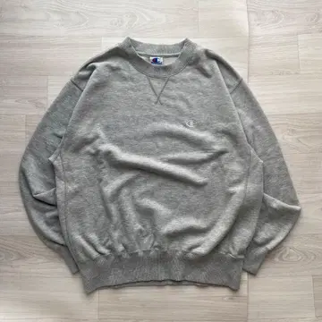 Champion 파랑 자수 택 중국산 맨투맨 자수 로고 앞 V 그레이