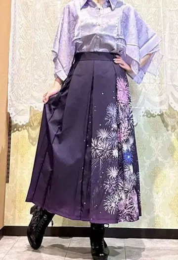 불꽃놀이 패턴 턱 스커트