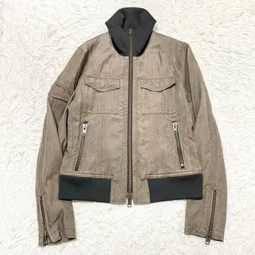 꼼사맨 드라이버 블루종 하이넥 y2k 크롭 카키 M