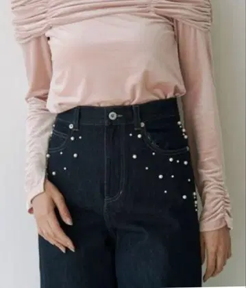 [ 미사용 새상품 ] MERCURYDUO 펄 데님 팬츠