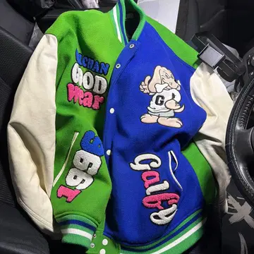 GALFY 바시티 자켓 그린 블루 최저가