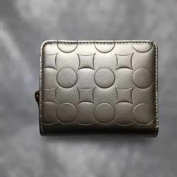 남만 칠보 패턴 소가죽 2단 접이식 지갑 미사용 새상품 금전운 골드