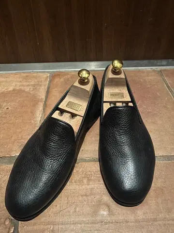 Ferrante 블랙 가죽 슬립온