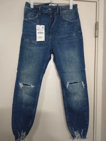 ZARA 스키니 데님 USA 31 데미지 가공