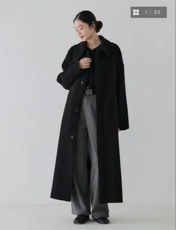 리버 롱 스텐칼라 코트 crewre