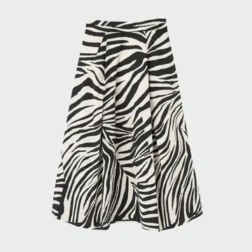 [ PLST ] 플라스테 제브라 패턴 플레어 스커트