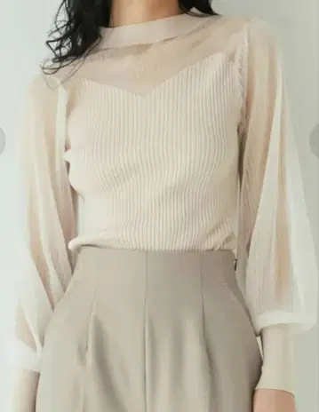 라그나문 시어 볼륨 슬리브 니트 풀오버 포멀