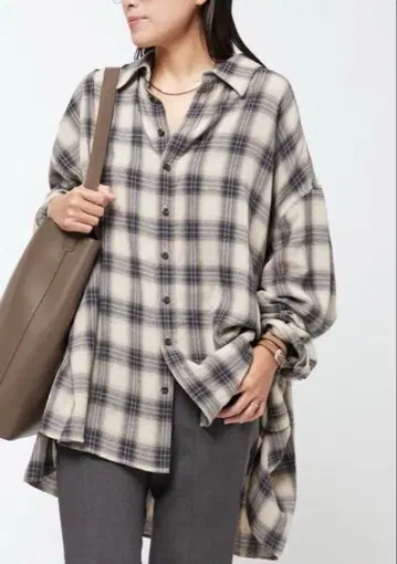 완판 ap studio 체크 오버 셔츠 베이지 38 PROVOKE