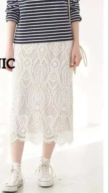 로페 피크닉 레이스 스커트 화이트 L